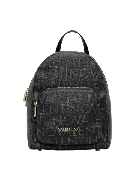Lniana torebka Valentino Bags czarna