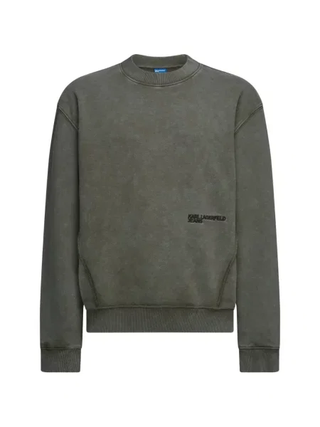 Pulover Karl Lagerfeld Jeans cu autograf verde