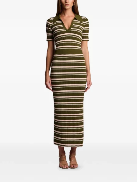 Prugasti top Hevron zelena