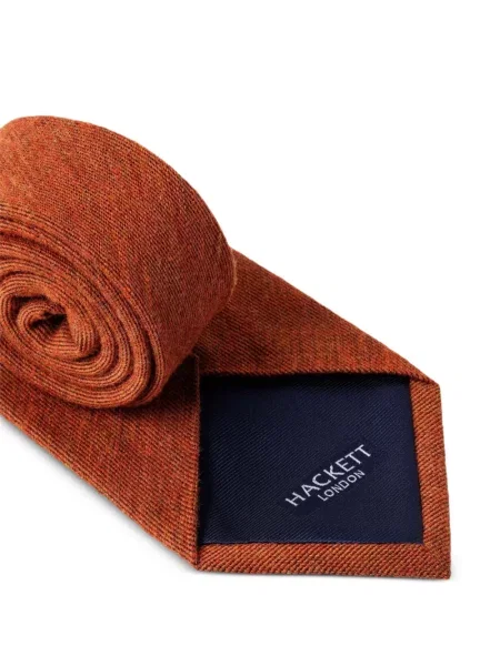 Cravată Hackett London din țesătură twill portocaliu