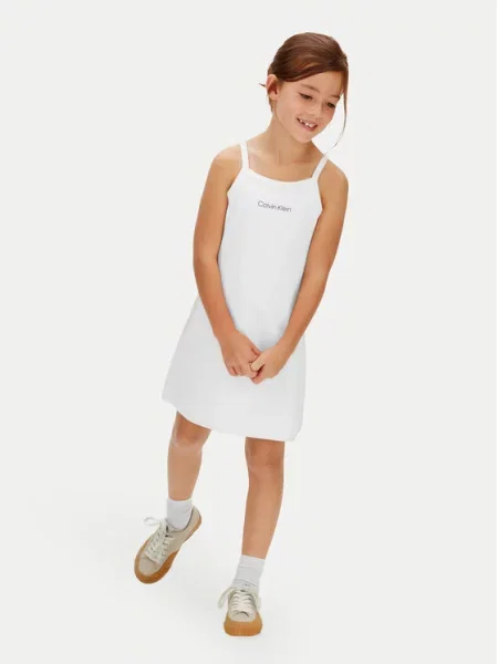Calvin Klein Лятна рокля Skater бял