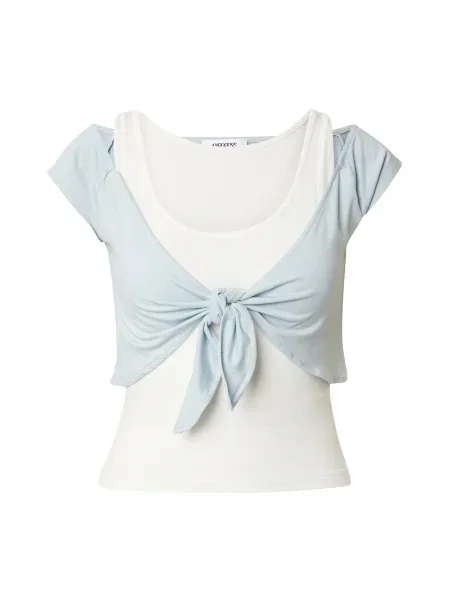SHYX Tricou Clara gri deschis alb