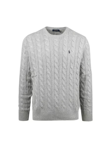 Sweter Ralph Lauren z logo szary