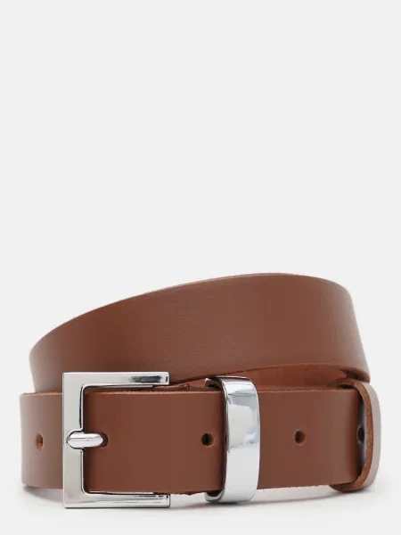 Кожаный ремень Borsa Leather с ремешками коричневый