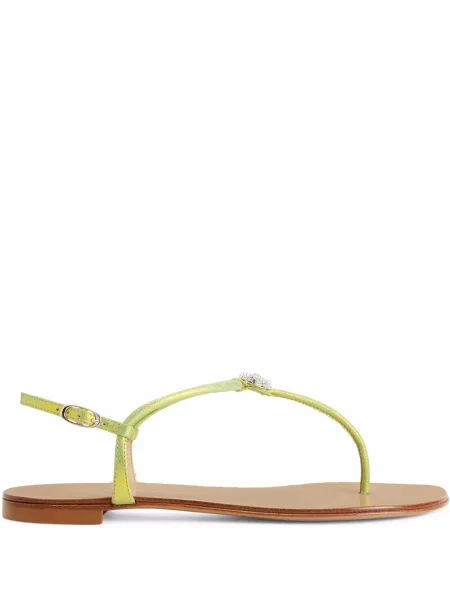 Șlapi Giuseppe Zanotti din piele de cristal galben