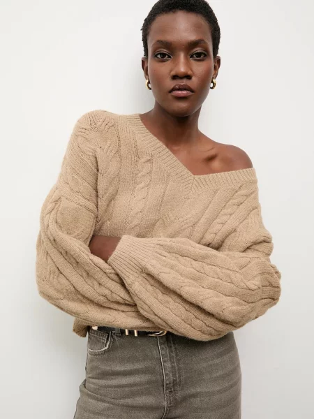 Pulover s dodatkom vune Answear.LAB smeđa