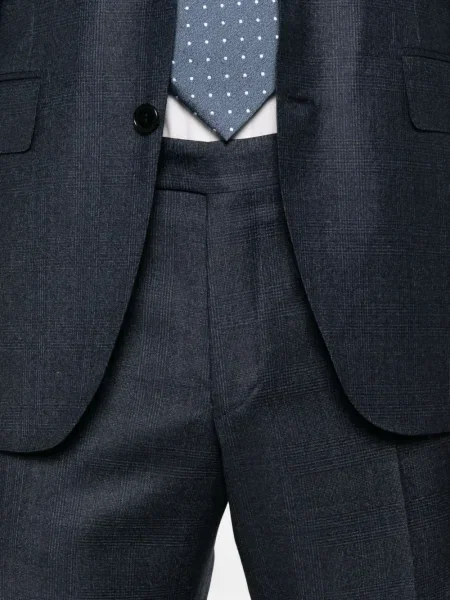 Costum Canali în carouri de costum albastru