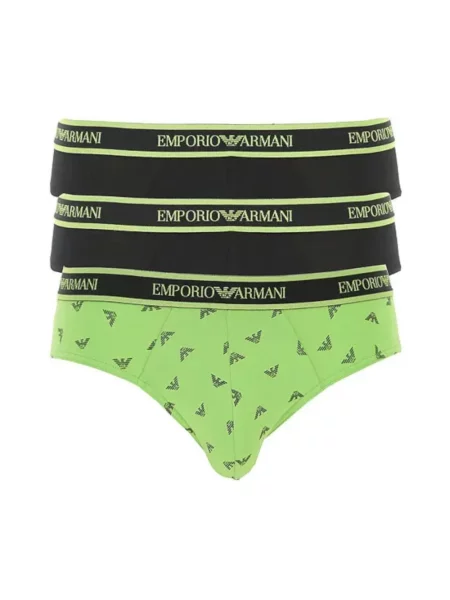 Majtki Emporio Armani z logo zielone