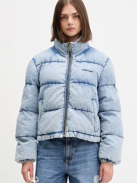 Guess Jeans kurtka jeansowa zimowa niebieski