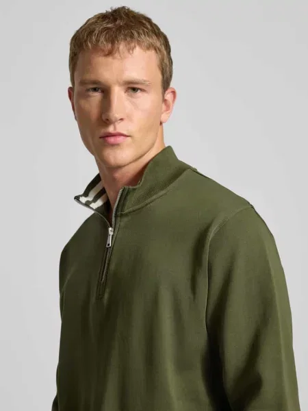 Bluza z kołnierzem o kroju regular fit z czystej bawełny Marc O'polo Denim khaki