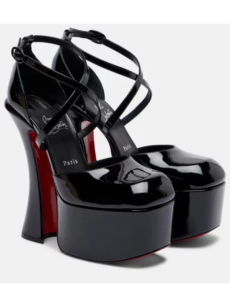 Pantofi cu toc Christian Louboutin din piele cu platformă de lac negru