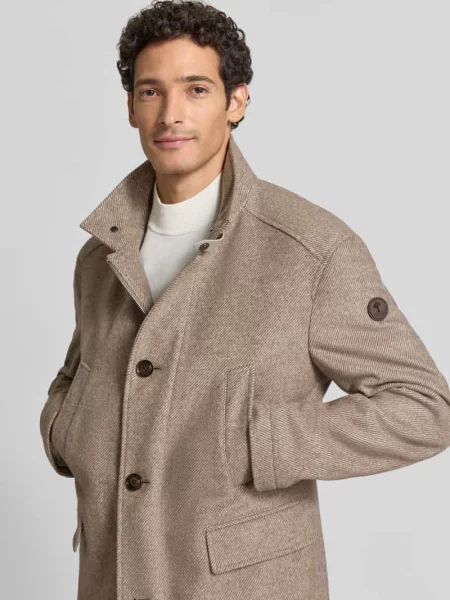 Krój regular fit krótki płaszcz z mieszanka wełny model Gary' Joop! Collection beżowy