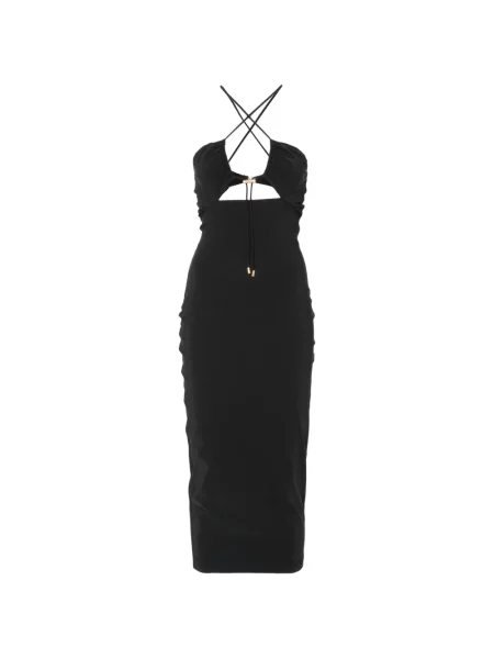 Rochie midi Moschino cu volane negru