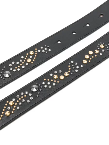 Curea Versace din piele cu tepi negru
