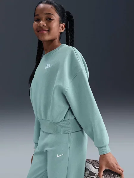 Дитячий Світшот NIKE G NSW CLUB FLC BXY CRW LBR бавовна/поліестер блакитний