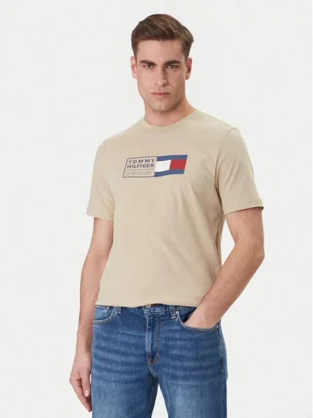 Tommy Hilfiger T-Shirt Brand Love Box μπεζ