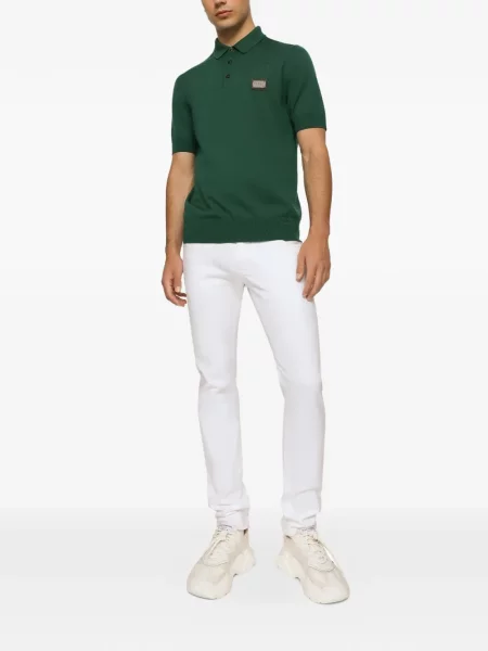 Skinny jeansy skinny Dolce And Gabbana ze stretchu białe