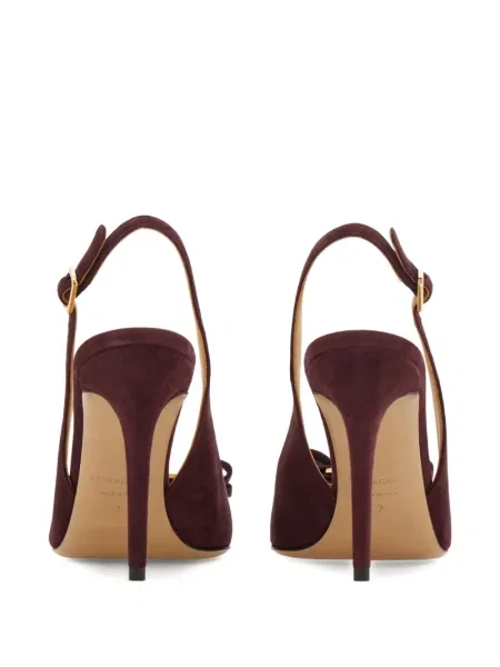 Pantofi cu toc Ferragamo cu funde slingback violet