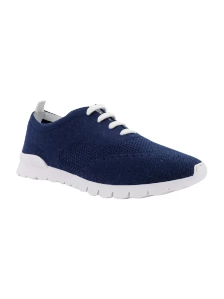 Dzianinowe sneakersy Kiton sznurowane niebieskie