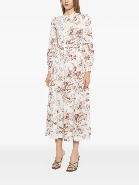 Rochie tip cămașă Needle & Thread din jacard alb
