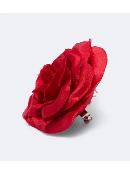 Brosa Khaite cu model floral din organza roșu