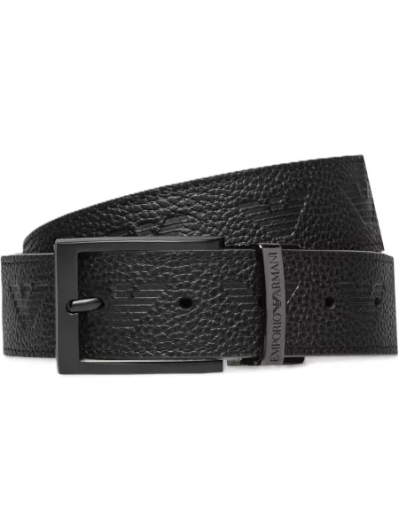 Pasek Emporio Armani skórzany casual czarny