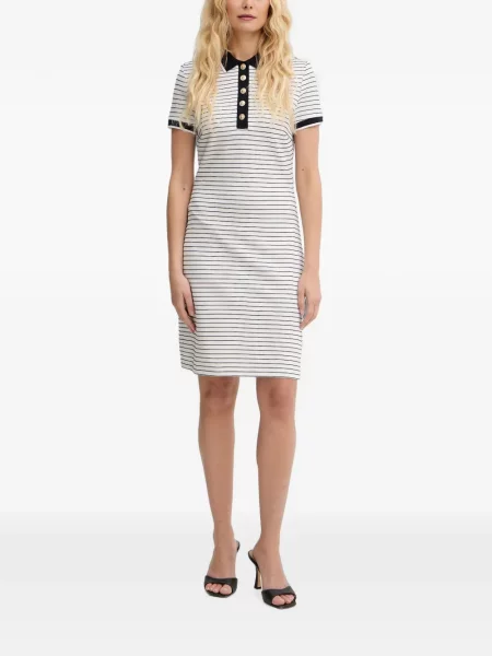 Gulerat rochie mini Guess cu dungi alb