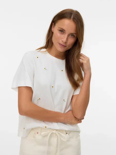 VERO MODA Tričko VMSOLA METTE žltá / čierna biela