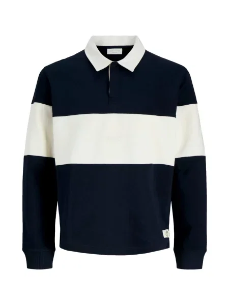 JACK & JONES Mikina JORFREDERIKSBERG tmavomodrá biela