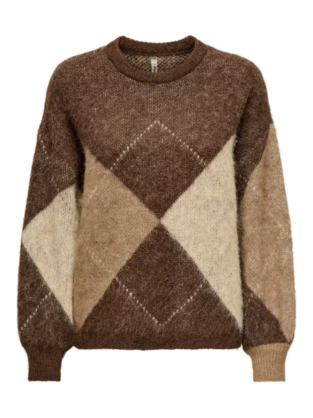 ONLY Pulover ONLNoeme / maro cappuccino / maro închis bej