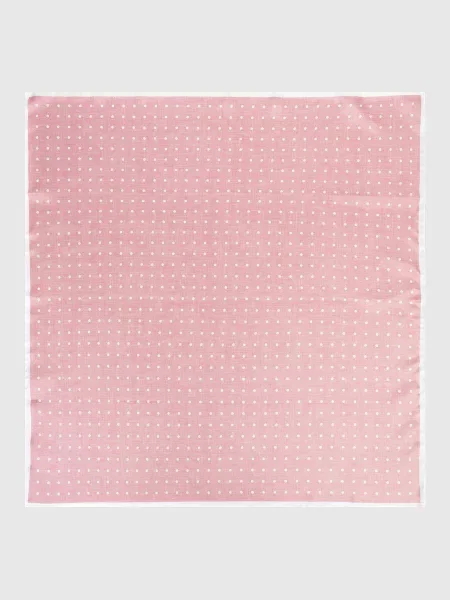 Хустка із шовку в горох Agnona рожева