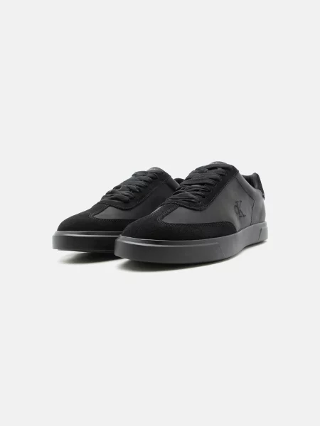 Sneakerși Calvin Klein din satin negru