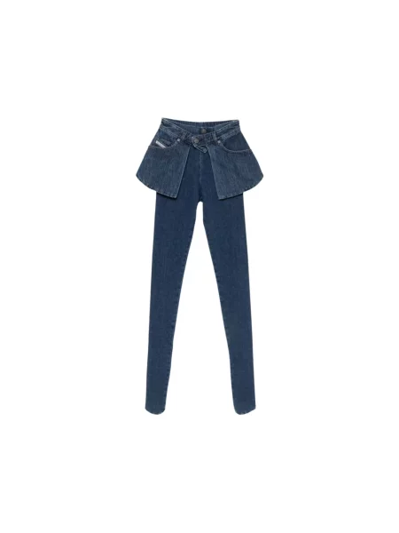 Skinny jeansy skinny Diesel niebieskie