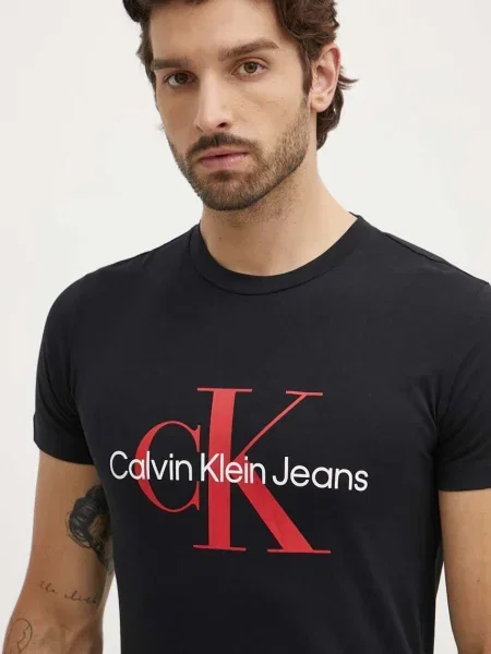 Calvin Klein Jeans t-shirt z nadrukiem czarny