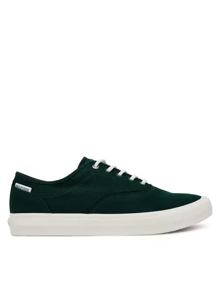 Tommy Hilfiger Tenis superge Th Hi Vulc Low Oxford Twill zelena
