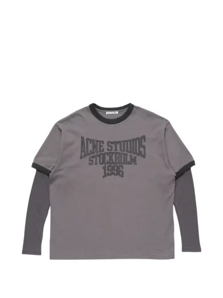 Tricou Acne Studios cu imagine gri