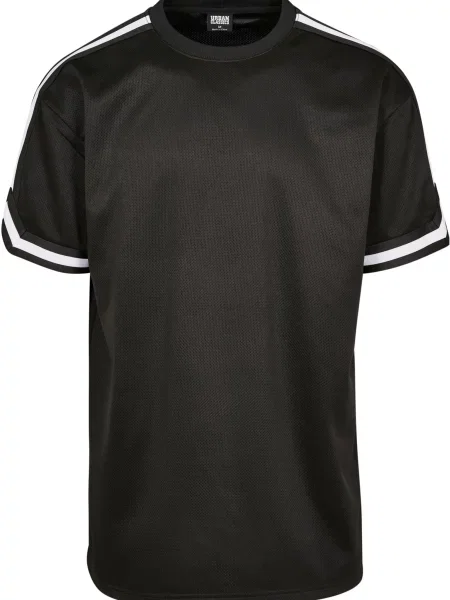 Tricou Urban Classics cu dungi plasă negru