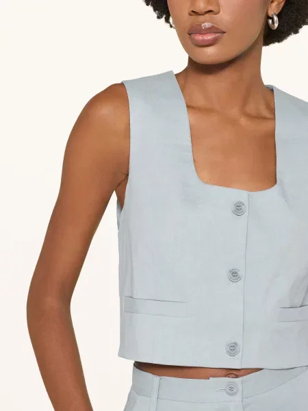 Claudie Pierlot Kamizelka Blezerowa Z Lnem grau