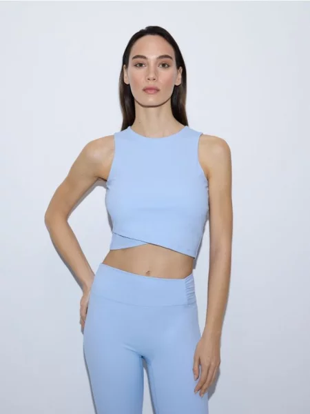 Top Reserved scurt albastru