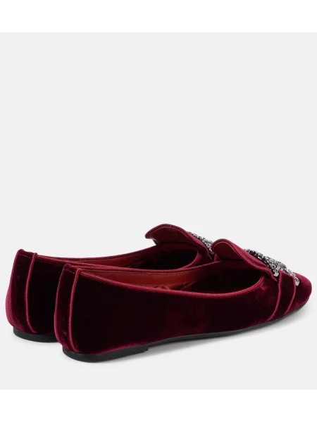 Balerini Tod's de catifea bordo