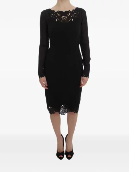 Rochie midi Dolce & Gabbana de mătase negru