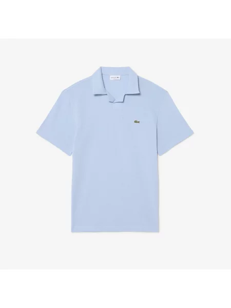 Lacoste Lniana Koszulka Polo Classic Fit niebieska