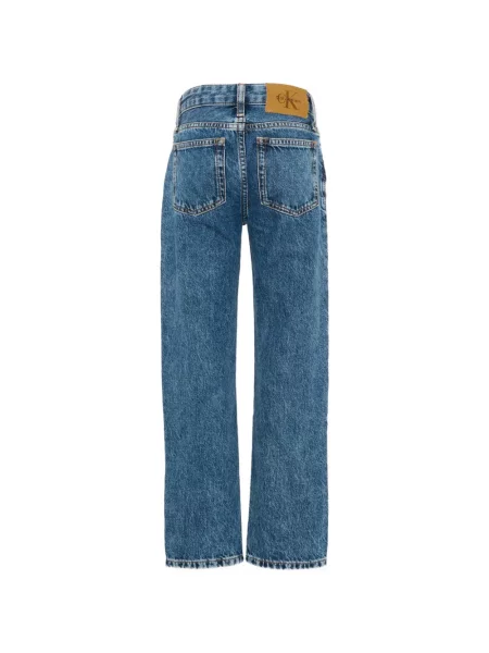 Jeansy straight leg dziecięce Calvin Klein niebieskie
