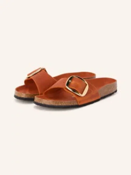 Birkenstock Pantofle Madrid Big Buckle tmavě / zlatá oranžová