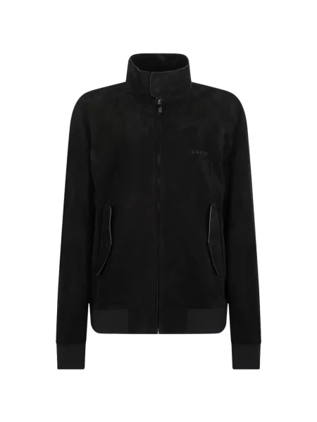 Geanta de piele Gucci cu broderie negru