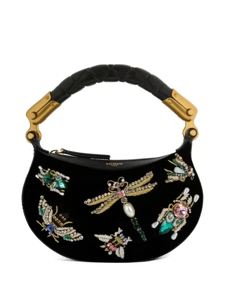 Geantă Balmain de catifea negru