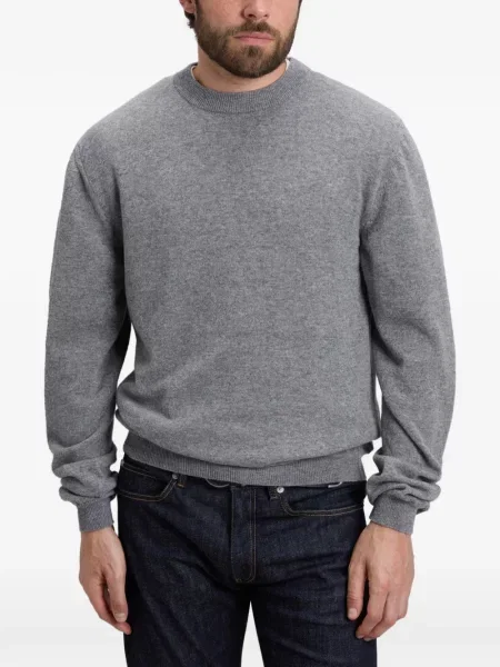 Pulover Woolrich cu decolteu rotund gri