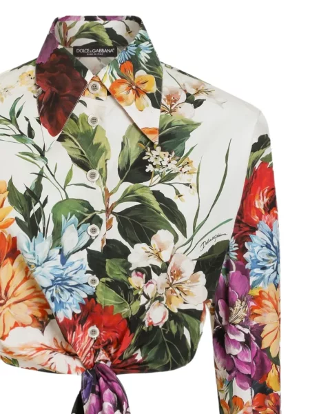 Bluză Dolce & Gabbana cu model floral cu imagine galben
