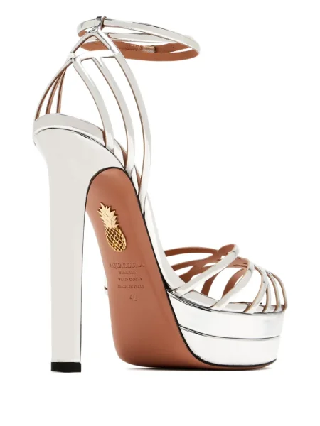 Sandale Aquazzura din piele cu platformă gri