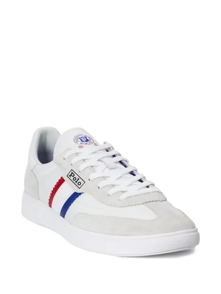 Πλεκτή μακρύς φόρεμα σε στυλ πουκάμισου Polo Ralph Lauren με halter λαιμόκοψη λευκό